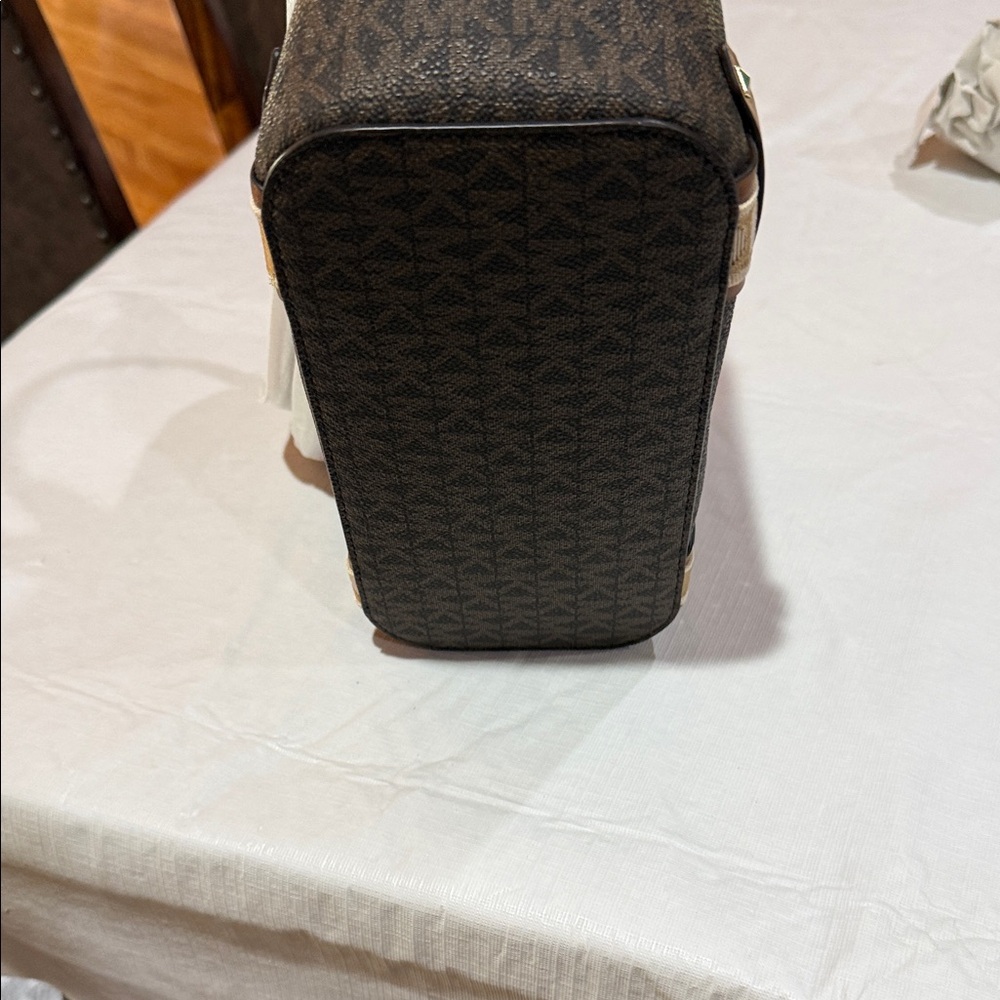 Michael Kors Brown and Tan Signature Logo Tote - Picture 4 of 10